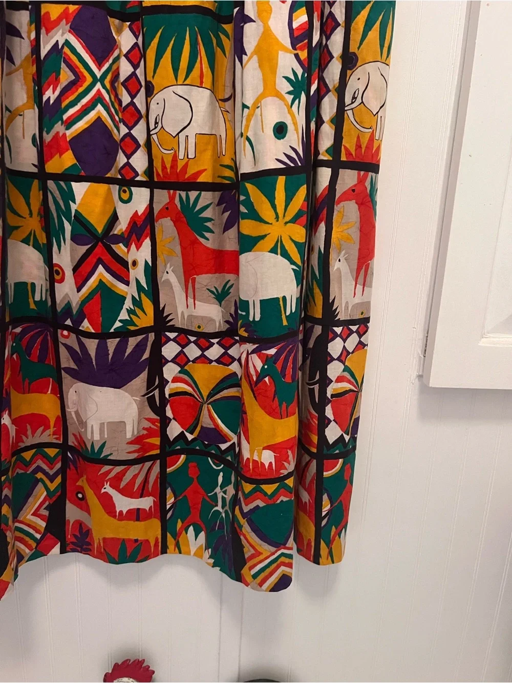 Vintage Colorful Boho/Midi Skirt With Pocket – Women’s
